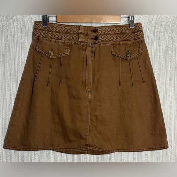 Free People Dresses & Skirts - Free People Brown Mini Skirt with Button Detail